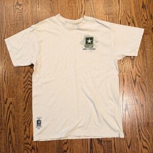 Unicor U.S. Army Army Strong Graphic T-Shirt Large Sand Tan Cotton Tee Military